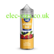 white background with just the bottle of Wunder Bar 100ML 50-50 E-Liquid Blue Raspberry Lemonade