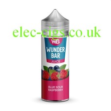 white background with just the bottle of Wunder Bar 100ML 50-50 E-Liquid Blue Sour Raspberry