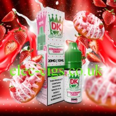 A Highly styalised image of the Strawberry Cream Nic-Salts from Donut King