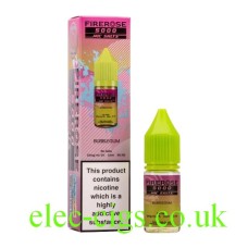 Image show the Bubblegum 10ML Nic-Salt E-liquid by FireRose 5000, including its box on a white background