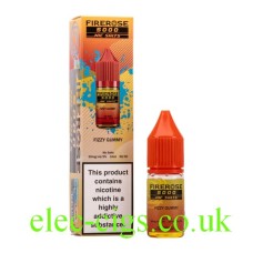 Image show the Fizzy Gummy 10ML Nic-Salt E-liquid by FireRose 5000, including its box on a white background