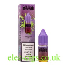 Image show the Mixed Berry Soda 10ML Nic-Salt E-liquid by FireRose 5000, including its box on a white background