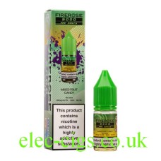 Image show the Mixed Fruit Candy 10ML Nic-Salt E-liquid by FireRose 5000, including its box on a white background