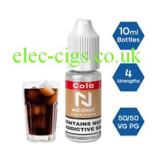 Nicohit Cola E-Liquid with some of the ingredients around it