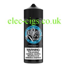 Image shows a bottle of Ruthless E-Liquid 100 ML Energy Drank 