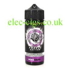 Image shows a bottle of Ruthless E-Liquid 100 ML Freeze Edition Berry Blast 