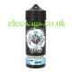 Image shows a bottle of Ruthless E-Liquid 100 ML Freeze Edition Iced Out