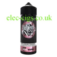 Image shows a bottle of Ruthless E-Liquid 100 ML Lush 