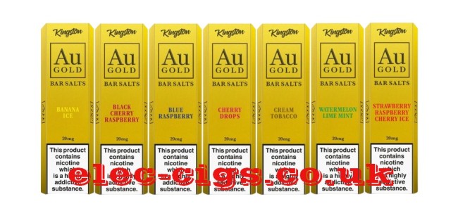 AU Gold Bar Salts from Kingston showing several of the available flavours