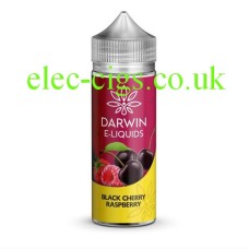 Simply a bottle, on a white background of Darwin 100 ML E-liquid Black Cherry Raspberry