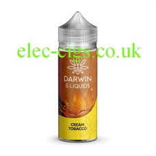 Simply a bottle, on a white background of Darwin 100 ML E-liquid Cream Tobacco