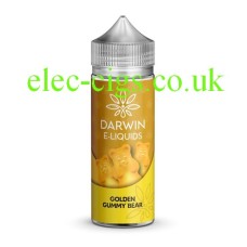 Simply a bottle, on a white background of Darwin 100 ML E-liquid Golden Gummy Bear