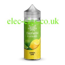 Simply a bottle, on a white background of Darwin 100 ML E-Liquid Lemon Lime