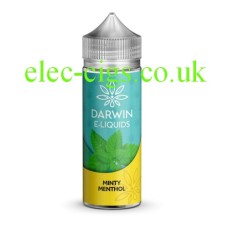 Simply a bottle, on a white background of Darwin 100 ML E-Liquid Minty Menthol