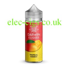 Simply a bottle, on a white background of Darwin 100 ML E-Liquid Tropical Mango