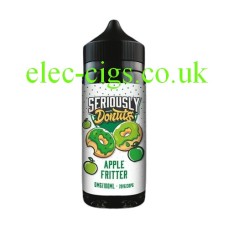 Black Bottle with white and green lable containing the Doozy Seriously Donuts E-Liquid 100ML Apple Fritter