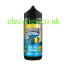 Single bottle on white background this is your Doozy Seriously Soda E-Liquid 100ML Blue Razz Lemonade