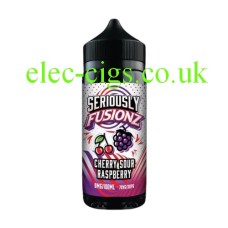 Image shows a single bottle of Doozy Seriously Fusionz E-Liquid 100ML Cherry Sour Raspberry