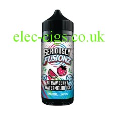 Image shows a single bottle of Doozy Seriously Fusionz E-Liquid 100ML Strawberry Watermelon