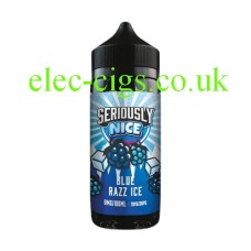 Image show a bottle of Doozy Seriously Nice E-Liquid 100ML Blue Razz Ice