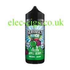 Image show a bottle of Doozy Seriously Nice E-Liquid 100ML Frozen Apple Berry