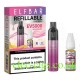 This shows the Elfbar EV5000 Refillable Rechargeable Disposable Vape Kit Strawberry Ice, its box, and the the e-liquid supplied with it