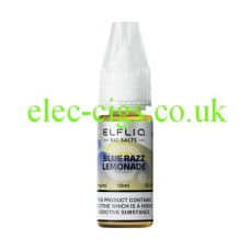 The image simply shows a bottle of Elfliq Blue Razz Lemonade 10ml Nic-Salt on a white background