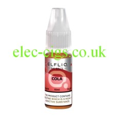 The image simply shows a bottle of Elfliq Cola 10ml Nic-Salt on a white background