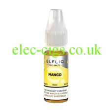 The image simply shows a bottle of Elfliq Mango 10ml Nic-Salt on a white background