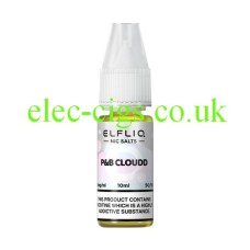 The image simply shows a bottle of Elfliq P & B Cloud 10ml Nic-Salt on a white background