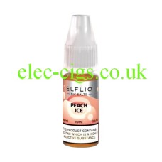 The image simply shows a bottle of Elfliq Peach Ice 10ml Nic-Salt on a white background