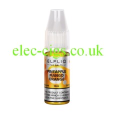 The image simply shows a bottle of Elfliq Pineapple Mango Orange 10ml Nic-Salt on a white background