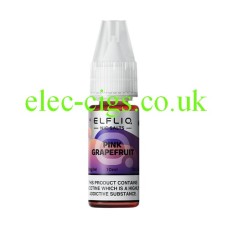 The image simply shows a bottle of Elfliq Pink Grapefruit 10ml Nic-Salt on a white background