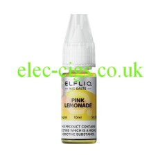 The image simply shows a bottle of Elfliq Pink Lemonade 10ml Nic-Salt on a white background