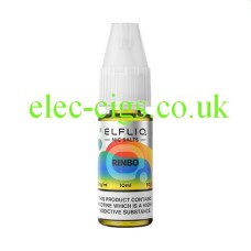 The image simply shows a bottle of Elfliq Rinbo 10ml Nic-Salt on a white background