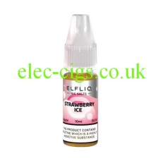 The image simply shows a bottle of Elfliq Strawberry Ice 10ml Nic-Salt on a white background