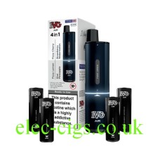 Image shows the device and the box of the IVG Air 4 In 1 Starter Kit Black