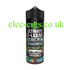 Image shows a bottle of Blackberry Crumble 100 ML E-Liquid from the Christmas Range by Ultimate Puff