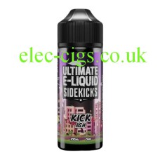 Image is of a bottle of Kick Ash e-liquid from elec-cigs.co.uk