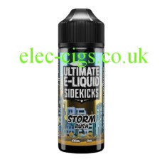 Image is of a bottle of storm rush e-liquid