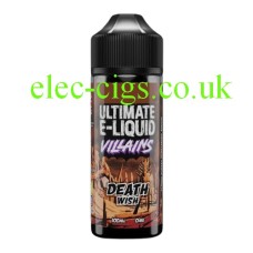 Imahe shows a bottle of Death Wish 100 ML E-Liquid from the 'Villains' Range by Ultimate E-Liquids