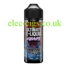 image shows a large bottle of Doctor Dread 100 ML E-Liquid from the 'Villains' Range by Ultimate E-Liquids