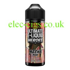 image shows a big bottle of Mecha Man 100 ML E-Liquid from the 'Heroes' Range by Ultimate Puff