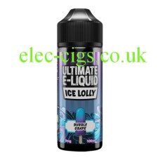 Image shows a bottle of Bubble Grape 100 ML Ice Lolly Range by Ultimate E-Liquid on a white background