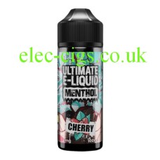 image shows the bottle containing the Cherry 100 ML E-Liquid from the 'Menthol' Range by Ultimate Puff