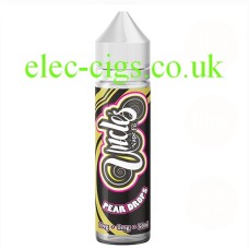 Image shows the bottle containing the Pear Drop 50 ML E-Liquid from Uncles Vapes