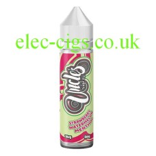 Image shows the bottle containing the Strawberry Watermelon Menthol 50 ML E-Liquid from Uncles Vapes