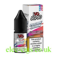 Image show the bottle and box containing the IVG Paradise Lagoon 10 ML E-Liquid