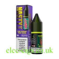 Kiwi Passionfruit Guava 10ml Nicotine Salt E-Liquid from the Nasty LIQ Range