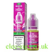 Image shows the box and bottle containing SKE Crystal Nic-Salt E-Liquid Pink Lemonade